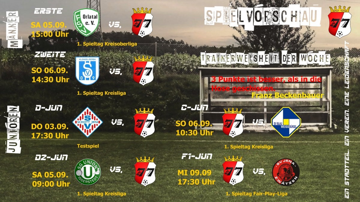 Spielvorschau 03.09.20
